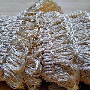 Upholstery Gimp Loop Fringe Beige Braided Trim Synthetic Edging Never Used